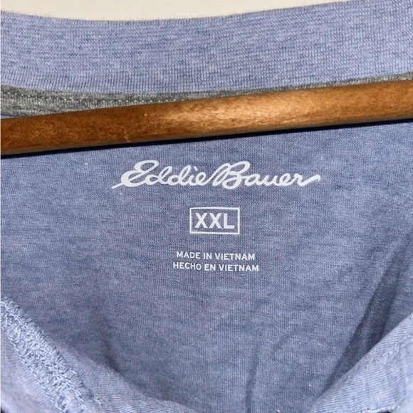 Men’s Eddie Bauer Blue Crew Neck Polo Shirt XXL - Picture 3 of 5